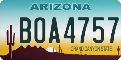 AZ license plate BOA4757