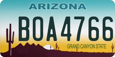 AZ license plate BOA4766
