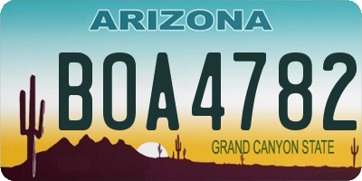 AZ license plate BOA4782