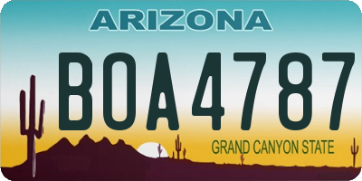AZ license plate BOA4787
