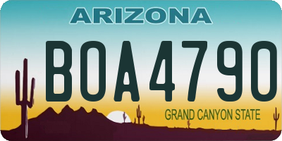 AZ license plate BOA4790