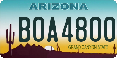 AZ license plate BOA4800