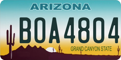 AZ license plate BOA4804