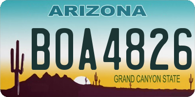 AZ license plate BOA4826