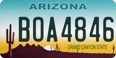 AZ license plate BOA4846