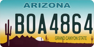 AZ license plate BOA4864