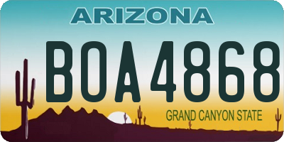 AZ license plate BOA4868