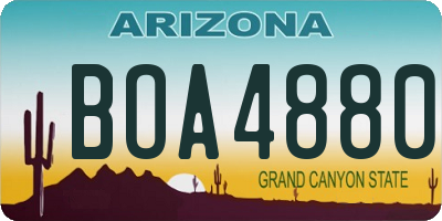 AZ license plate BOA4880
