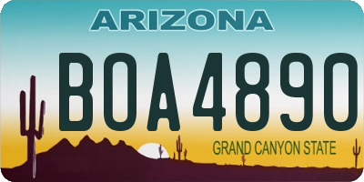 AZ license plate BOA4890