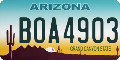AZ license plate BOA4903