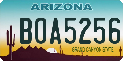 AZ license plate BOA5256