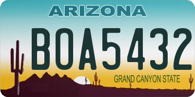 AZ license plate BOA5432