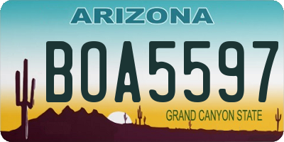 AZ license plate BOA5597