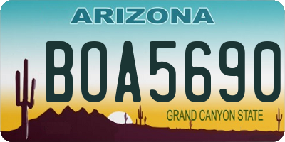 AZ license plate BOA5690