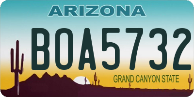 AZ license plate BOA5732
