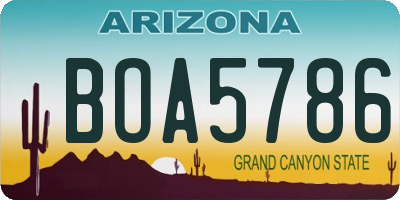 AZ license plate BOA5786