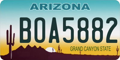 AZ license plate BOA5882