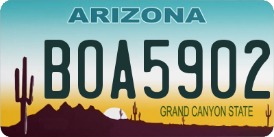 AZ license plate BOA5902