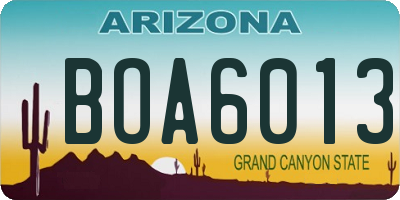 AZ license plate BOA6013