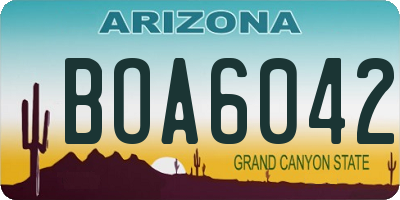 AZ license plate BOA6042
