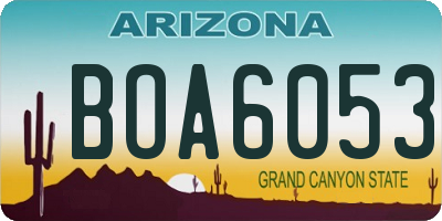 AZ license plate BOA6053