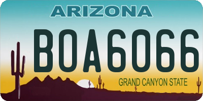 AZ license plate BOA6066