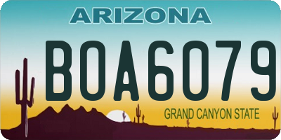 AZ license plate BOA6079
