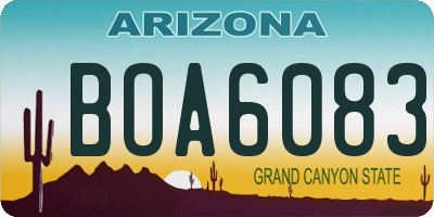 AZ license plate BOA6083