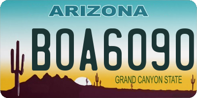 AZ license plate BOA6090