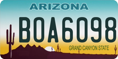 AZ license plate BOA6098