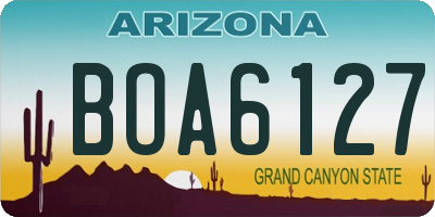 AZ license plate BOA6127