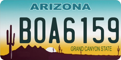 AZ license plate BOA6159