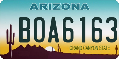 AZ license plate BOA6163