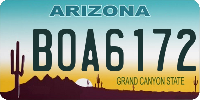 AZ license plate BOA6172