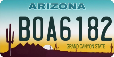AZ license plate BOA6182