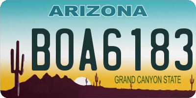 AZ license plate BOA6183