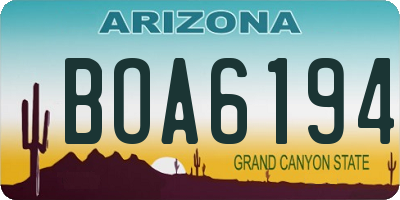 AZ license plate BOA6194