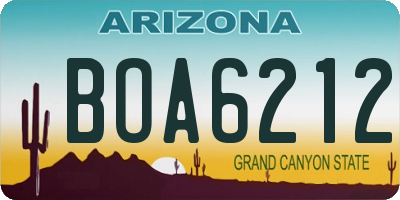 AZ license plate BOA6212