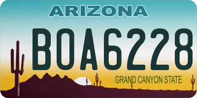 AZ license plate BOA6228
