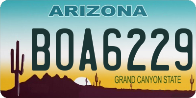 AZ license plate BOA6229