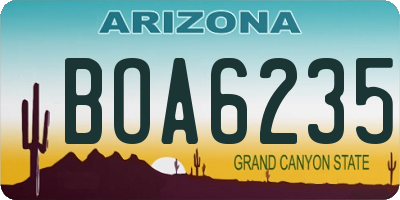 AZ license plate BOA6235