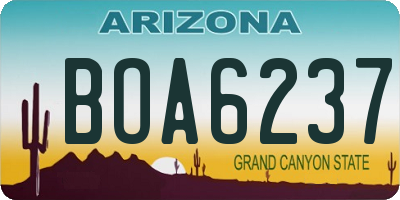 AZ license plate BOA6237