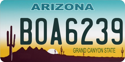 AZ license plate BOA6239