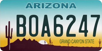 AZ license plate BOA6247
