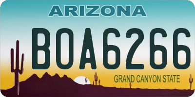 AZ license plate BOA6266