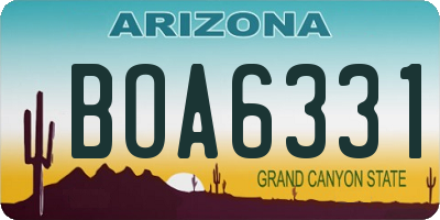 AZ license plate BOA6331