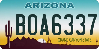 AZ license plate BOA6337