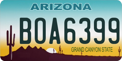 AZ license plate BOA6399