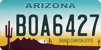 AZ license plate BOA6427