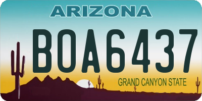 AZ license plate BOA6437
